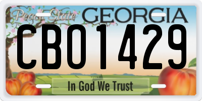 GA license plate CBO1429
