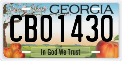 GA license plate CBO1430