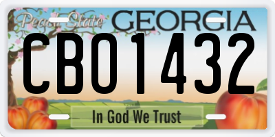GA license plate CBO1432