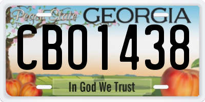 GA license plate CBO1438