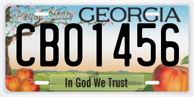 GA license plate CBO1456