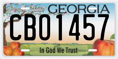 GA license plate CBO1457