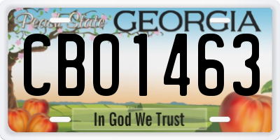 GA license plate CBO1463