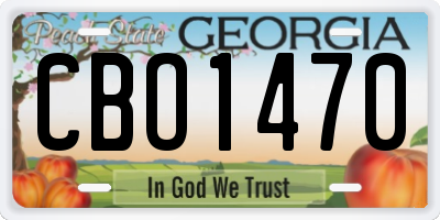 GA license plate CBO1470