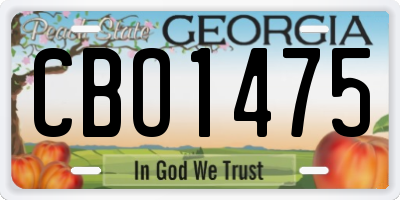 GA license plate CBO1475