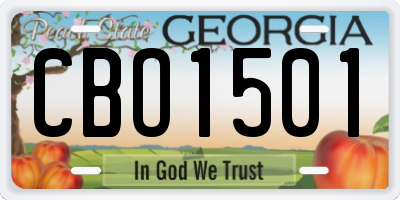 GA license plate CBO1501