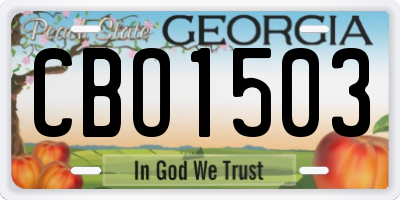 GA license plate CBO1503