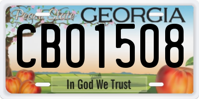 GA license plate CBO1508