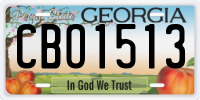 GA license plate CBO1513