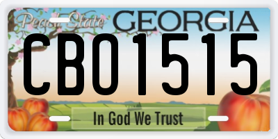 GA license plate CBO1515