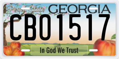 GA license plate CBO1517
