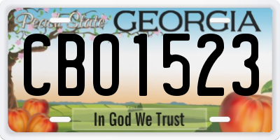 GA license plate CBO1523