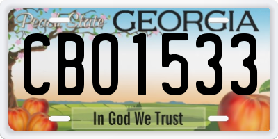 GA license plate CBO1533