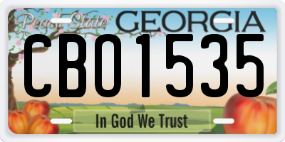 GA license plate CBO1535
