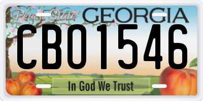 GA license plate CBO1546