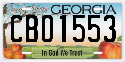 GA license plate CBO1553