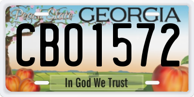 GA license plate CBO1572