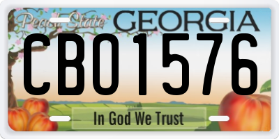 GA license plate CBO1576