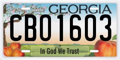 GA license plate CBO1603