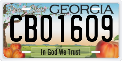 GA license plate CBO1609