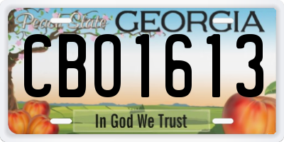 GA license plate CBO1613