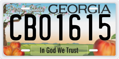 GA license plate CBO1615