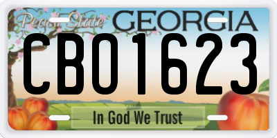 GA license plate CBO1623