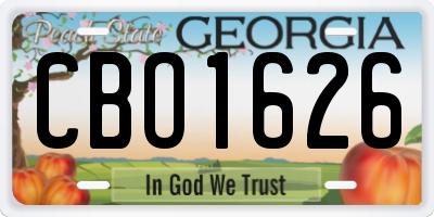 GA license plate CBO1626
