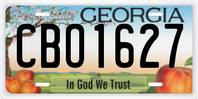 GA license plate CBO1627