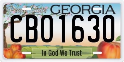 GA license plate CBO1630