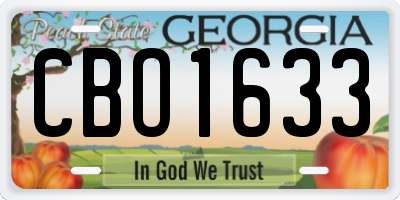 GA license plate CBO1633