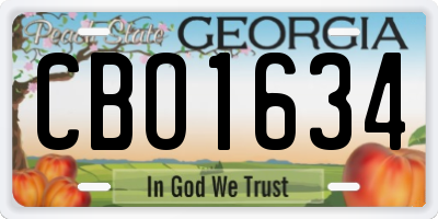 GA license plate CBO1634