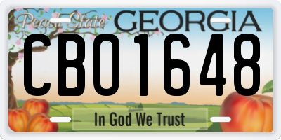 GA license plate CBO1648