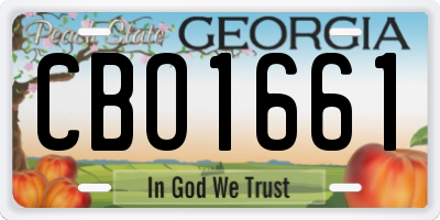 GA license plate CBO1661