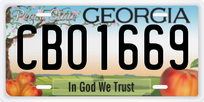 GA license plate CBO1669