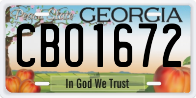 GA license plate CBO1672