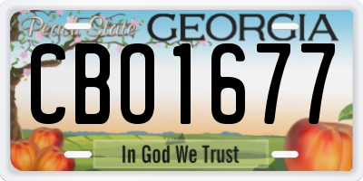 GA license plate CBO1677