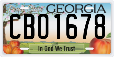 GA license plate CBO1678
