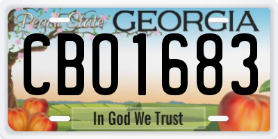 GA license plate CBO1683
