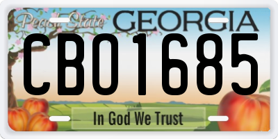 GA license plate CBO1685