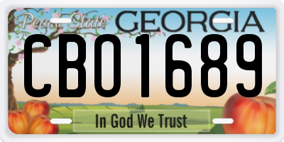 GA license plate CBO1689