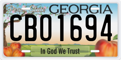 GA license plate CBO1694