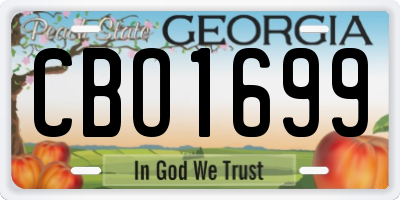 GA license plate CBO1699