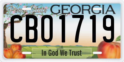 GA license plate CBO1719