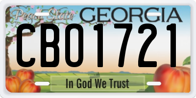 GA license plate CBO1721