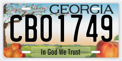 GA license plate CBO1749