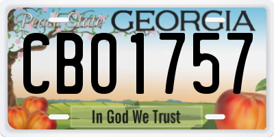 GA license plate CBO1757