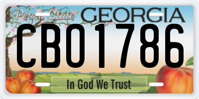 GA license plate CBO1786