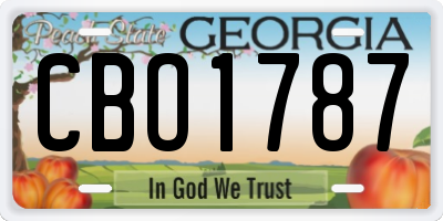 GA license plate CBO1787