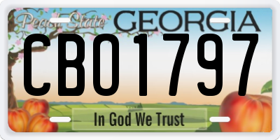 GA license plate CBO1797
